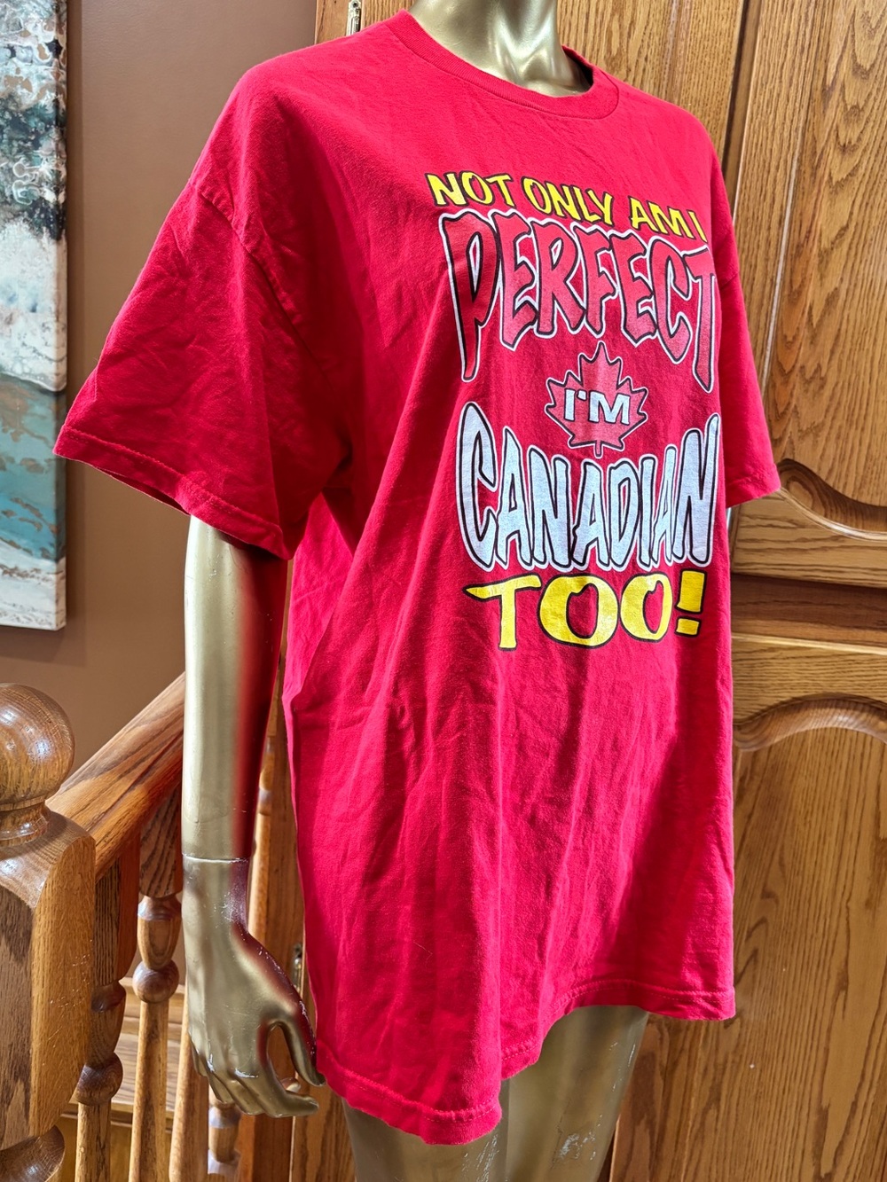 Red Graphic Tee - 'Perfect I'm Canadian Too!' - Picture 2 of 8